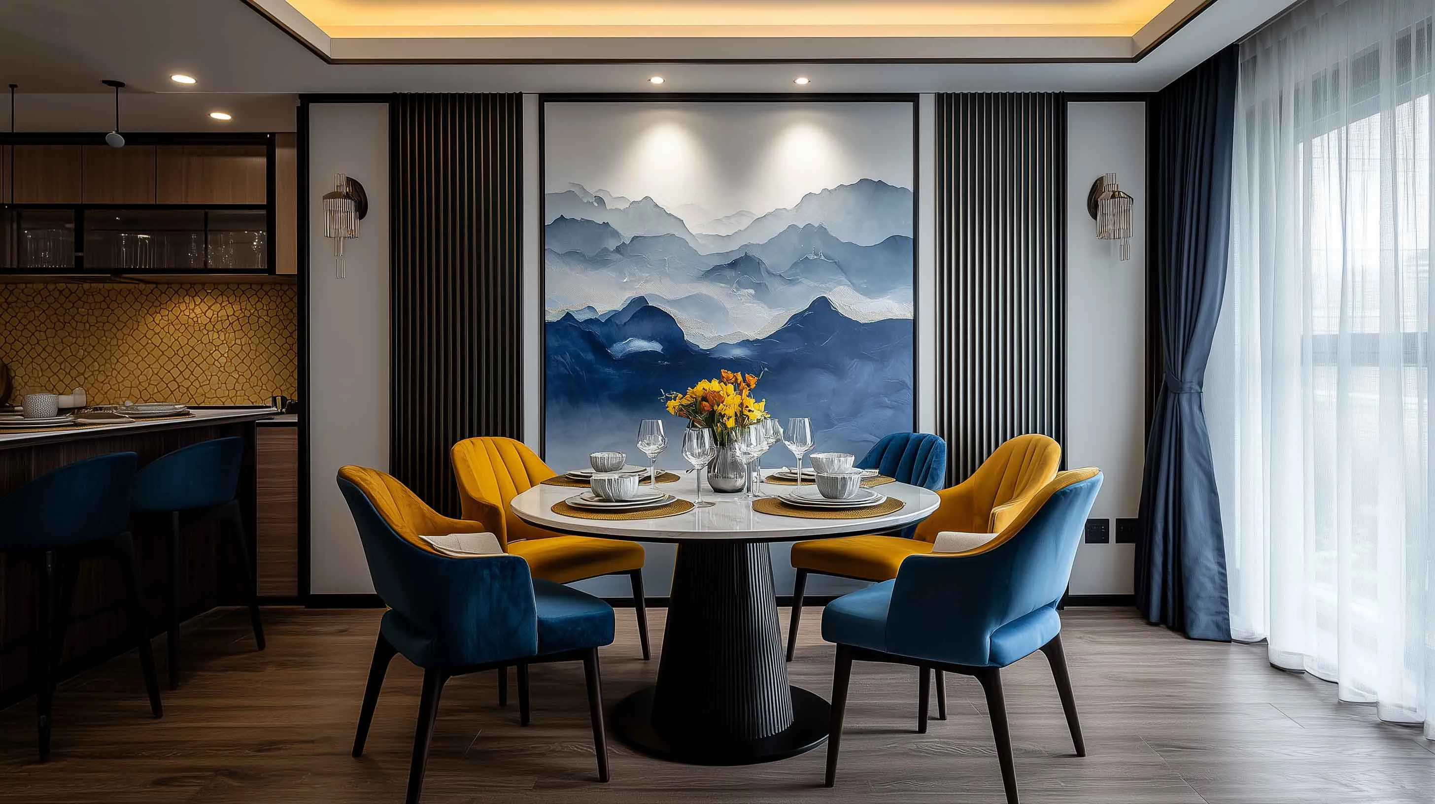 Dining room interior project in Bhubaneswar by Kalky Interior